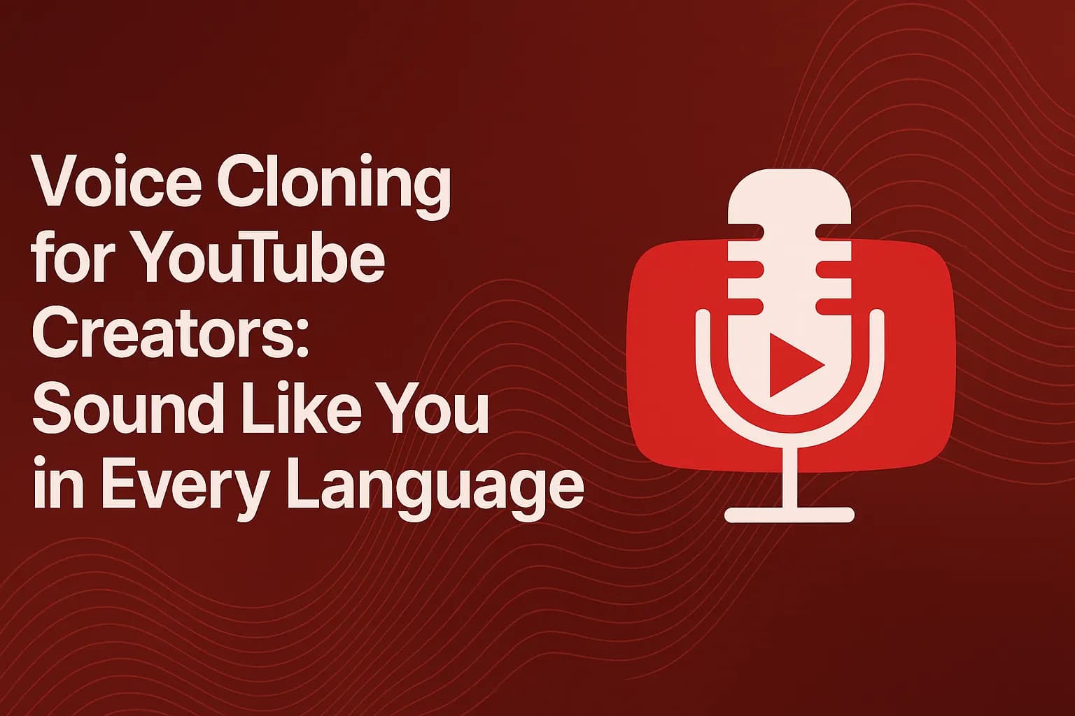 Voice Cloning for YouTube Creators: Sound Like You in Every Language
