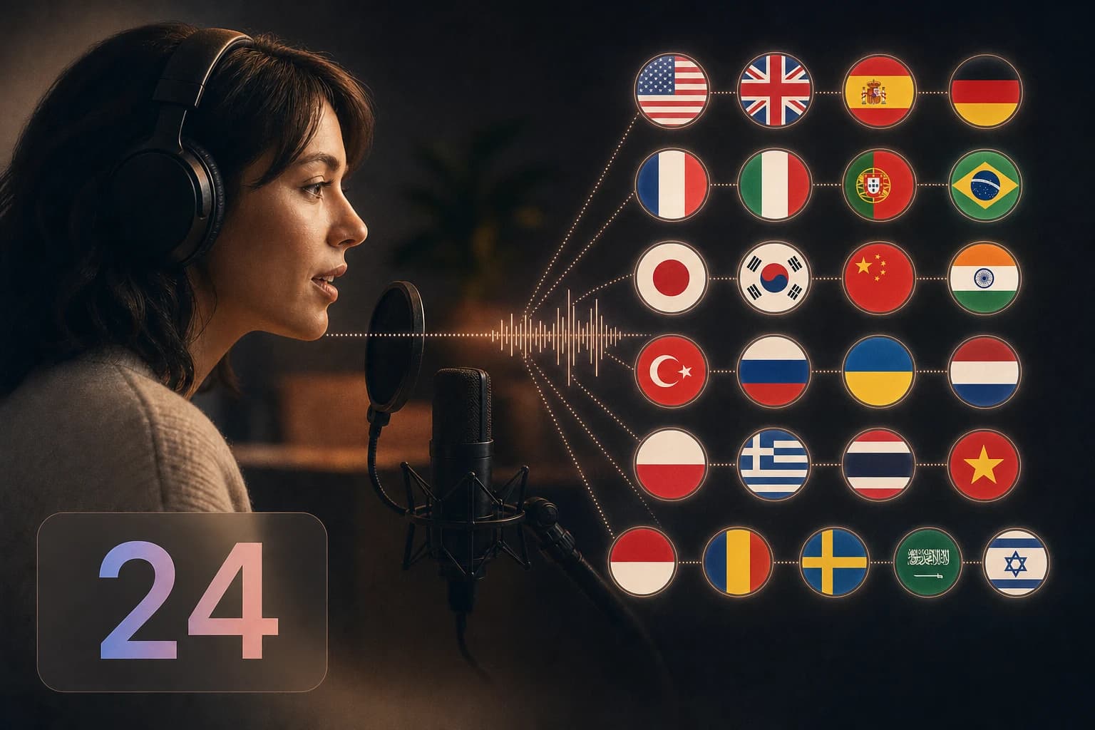 Clonazione vocale in 24 lingue